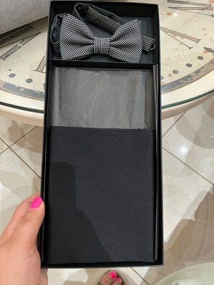 Boss set bow tie with silk belt new, 100% silk