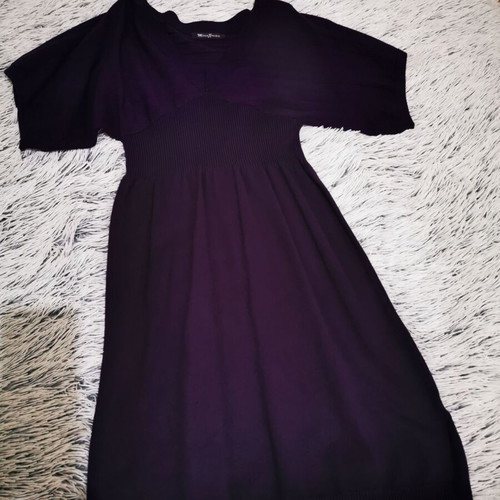 Purple wool dress like new, winter, elastic