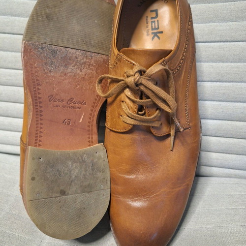 Leather brown men's moccasins like new, size 43