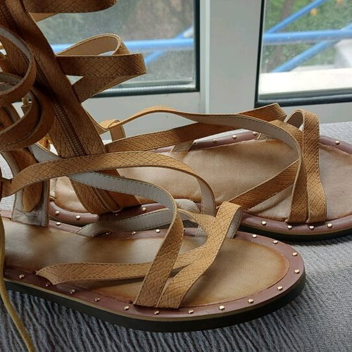 Migato Gladiator Sandals Size 37 Like New Beige