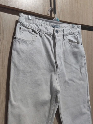 Zara women's beige denim pants used, size M 38 10