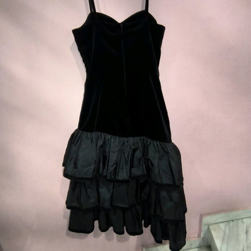 Vintage theatrical dress velvet and taffeta like new, black