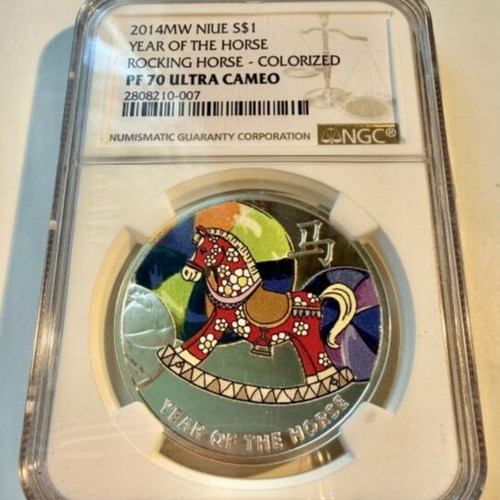 Niue 1 Dollar 2014 Year of the Horse Silver Coin NGC PF70 Ultra Cameo