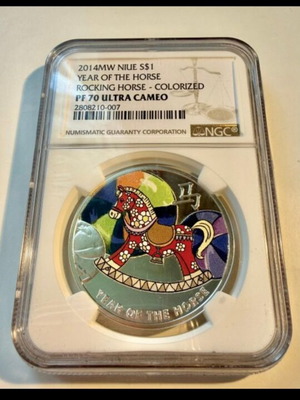 Niue 1 Dollar 2014 Year of the Horse Silver Coin NGC PF70 Ultra Cameo