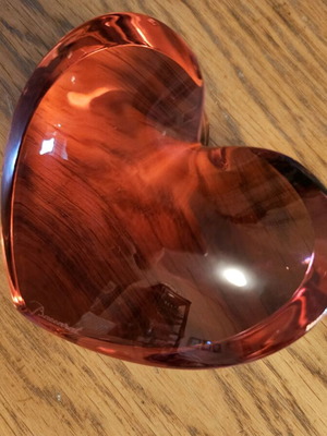 Baccarat red heart decorative double, like new