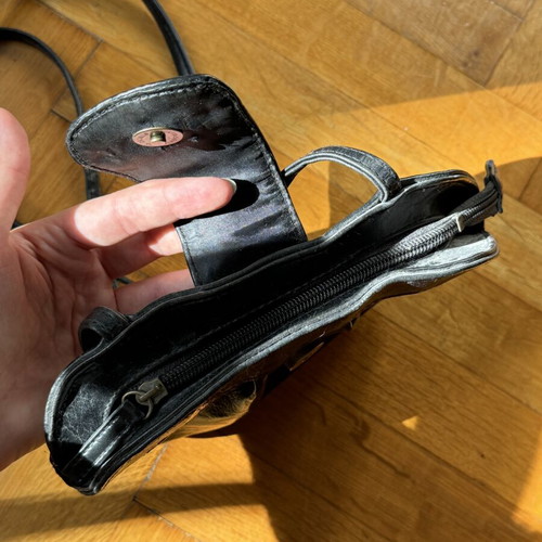 Vintage Black Genuine Leather Crossbody Bag like new