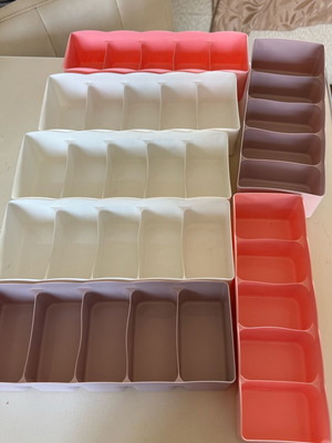 Storage boxes like new, pack of 10 for underwear and cosmetics