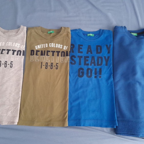 Benetton shirts used, pack of 4, 1 sweatshirt and 3 long-sleeve shirts