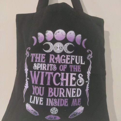 Witchy tote bag new, purple shoulder