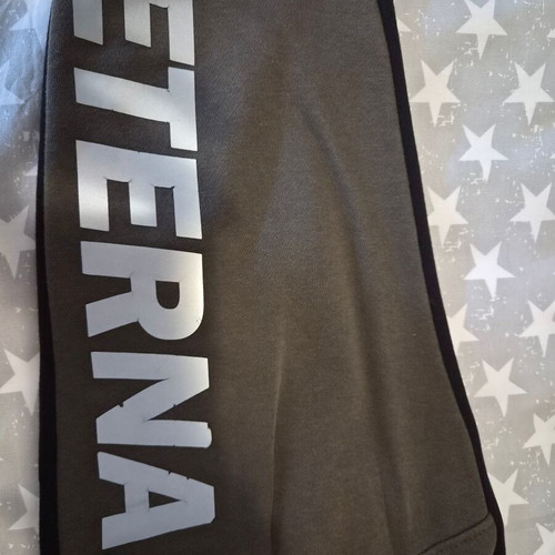 Bershka tracksuit used with reflective letters, size M, black and brown