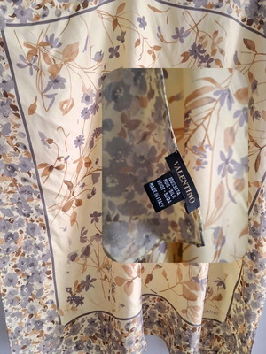 Vintage Valentino silk floral shawl like new, beige