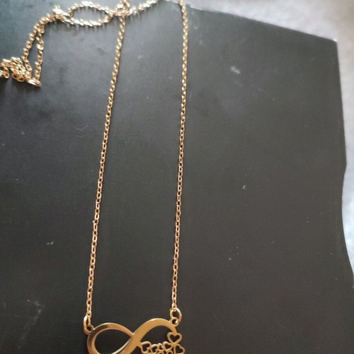 Infinity necklace gold color stainless steel new