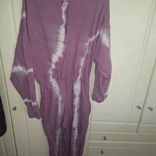 Jumpsuit sweatshirt like new, elastic waist, purple