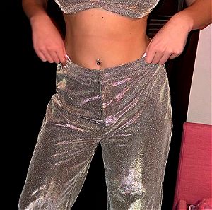 SHEIN Glitter Party Set , Σετ Τοπάκι & Παντελόνα