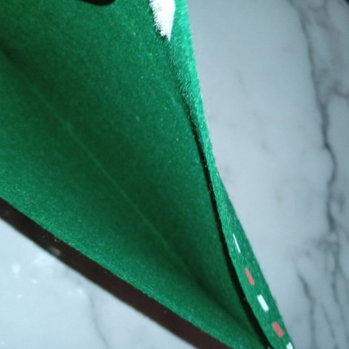 Christmas decorative felt envelope like new, green with Santa Claus design