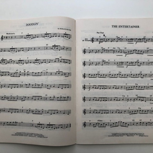 Music books with trumpet sheet music like new