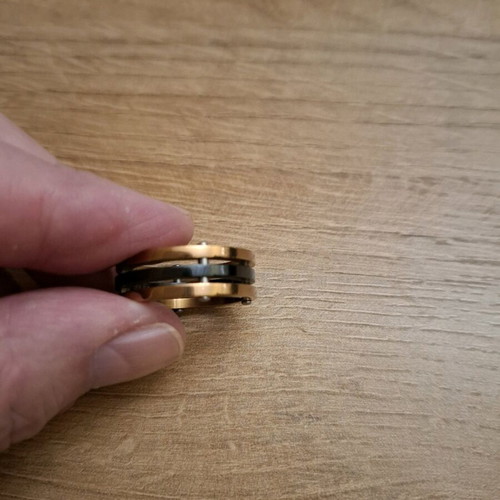 Steel ring like new, black and bronze, size 10