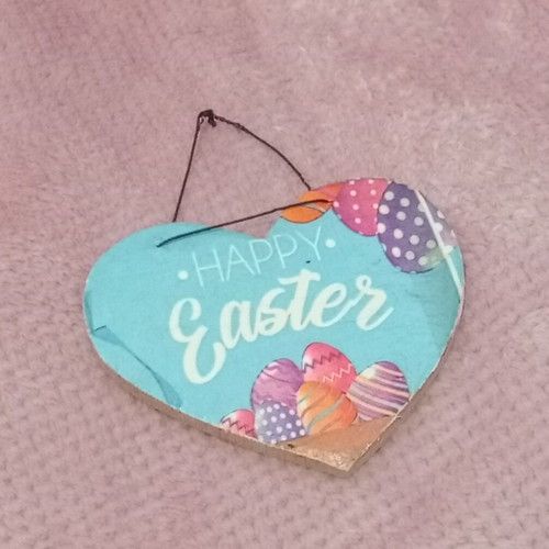 Easter decoration handmade wooden heart-shaped new