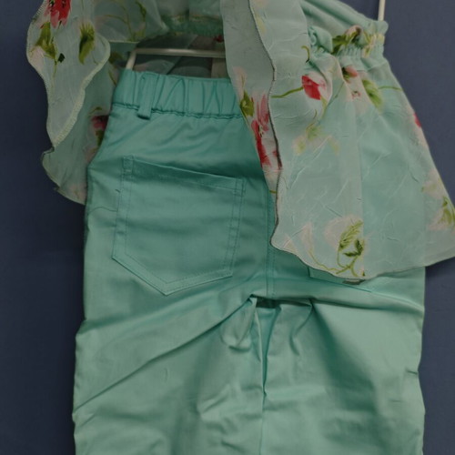 Girls' set blouse and pants like new, turquoise, up to 4 years