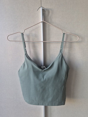 Lululemon Align Cropped Cami Tank Top Light Support XS χακί dark forest