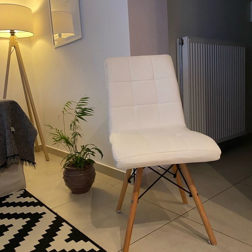 White leather chairs new, pack of four