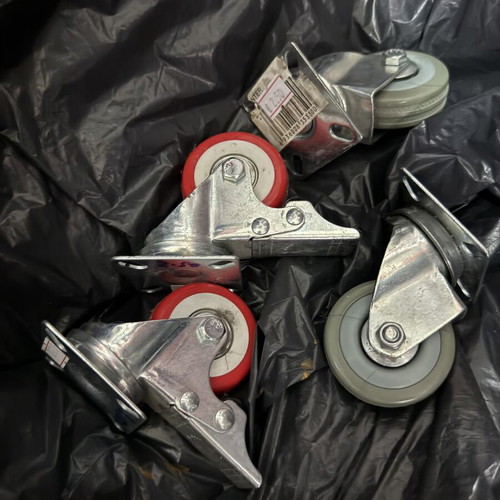 Heavy-duty caster wheels, set of 4, 2 with brake