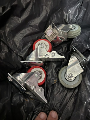 Heavy-duty caster wheels, set of 4, 2 with brake