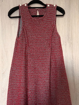 Tweed dress Zara used, white and red