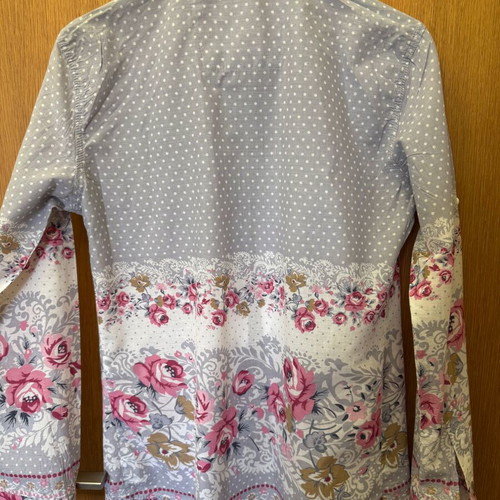 Men's cotton printed dress shirt size S like new, blue and pink