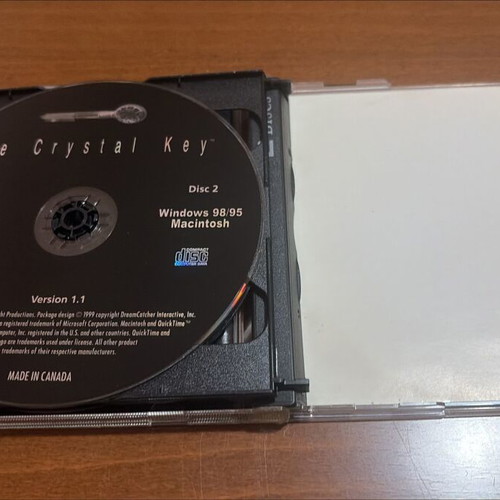 The Crystal Key PC game like new, 2 CD Jewel Case, adventure
