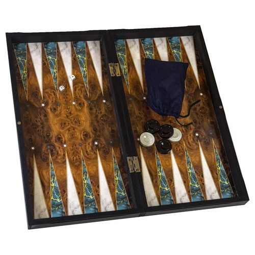 Backgammon chess checkers set 3in1 new, wood, 48x48 cm