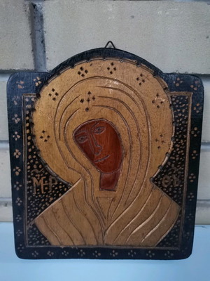 Wooden depiction of Panagia used