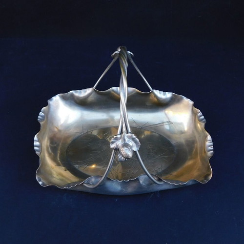 Art Nouveau silver-plated bronze fruit bowl like new, German made