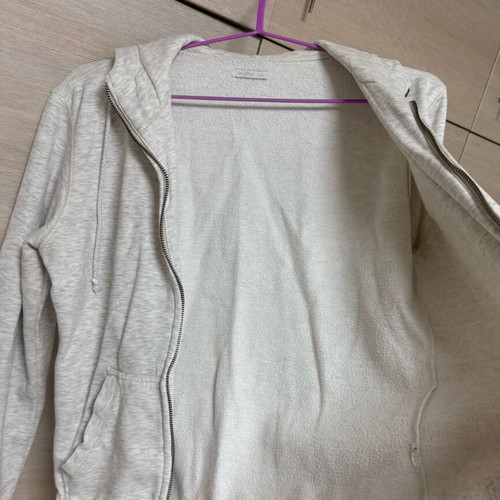 Oysho cotton zip-up hoodie sweater cardigan like new, grey beige