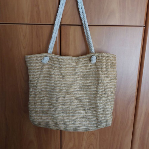 Straw summer shoulder bag new, beige