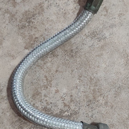 Float valve, air button and stainless steel flexible water supply hose for toilet