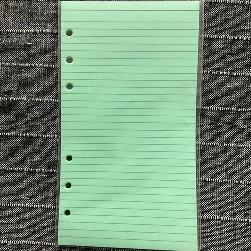Personal refill paper green lined 9.5 x 17 cm, pack of 3