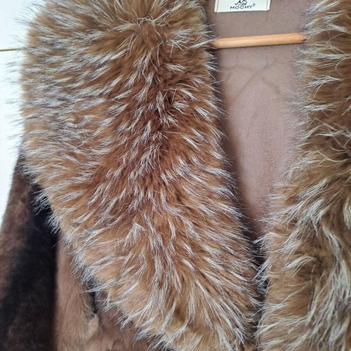 Fur coat brown new ecological quality one size