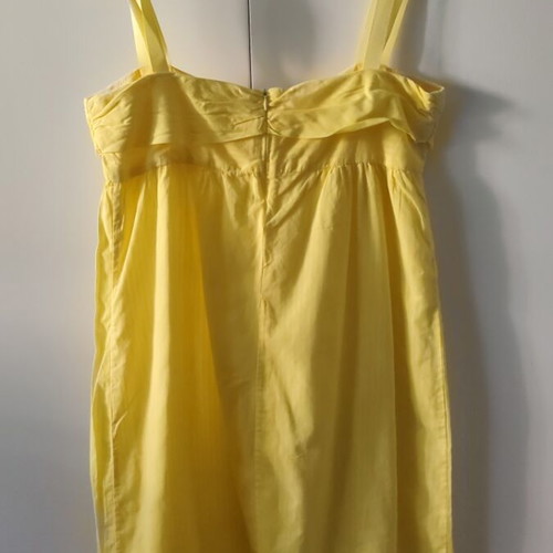 Lola summer dress yellow cotton batiste with stripe, size XS 34
