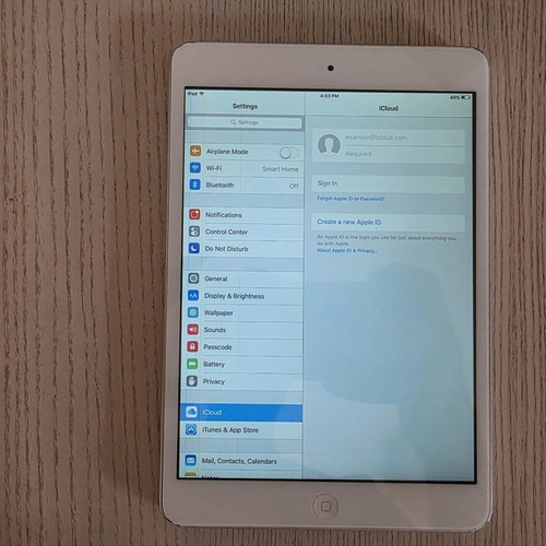 iPad mini Wi-Fi tablet with screen lines