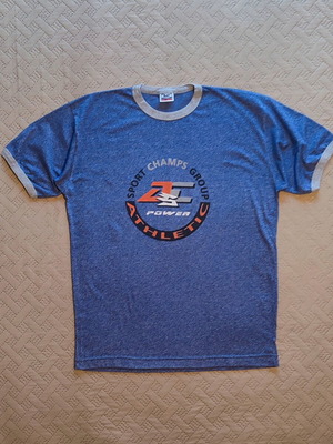 Map Vintage 90s Athletic T-shirt like new, melange blue and grey, size L/XL