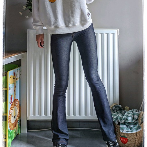 Y2K Dark Denim Flare Leggings Pull & Bear new, blue