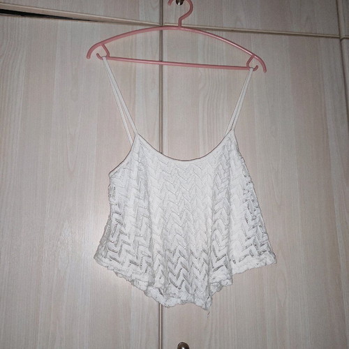 Blouse short used, white, size M