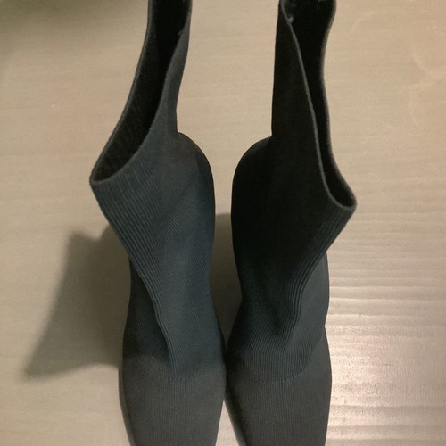 Forever21 black sock boots with silver heel size 40 like new