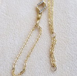 Gold bracelet K14 with zircon and double chain like new