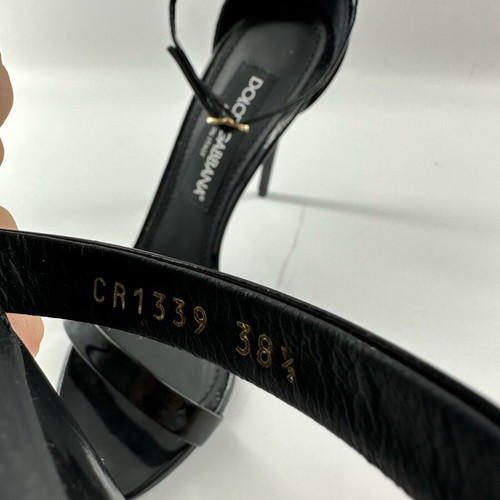 Dolce & Gabbana Keira sandals new, black patent leather, size 38.5