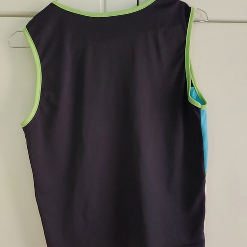 Set blouse with wide straps and leggings new, black and green