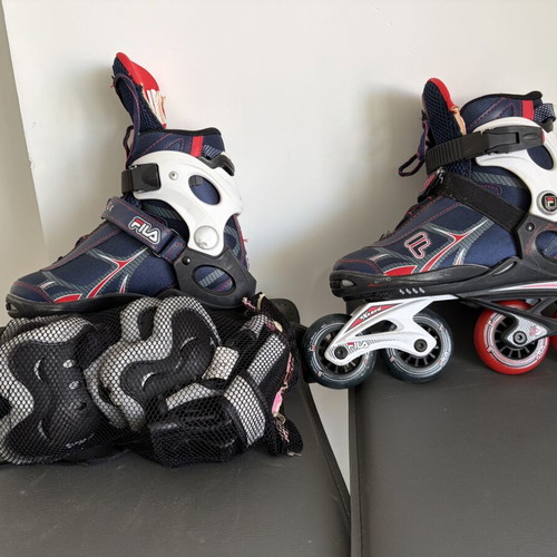 Fila roller skates refurbished with laces, velcro, and ankle buckle