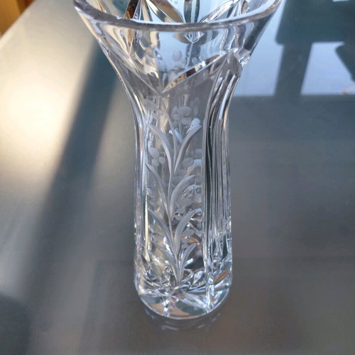 Crystal vase used 17 cm with small damages
