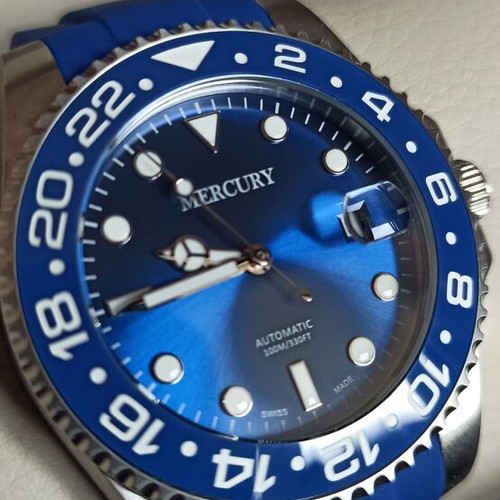 Mercury Seadive Swiss automatic watch new, blue